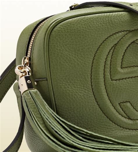 green gucci solo leather bag|gucci bags black soft leather.